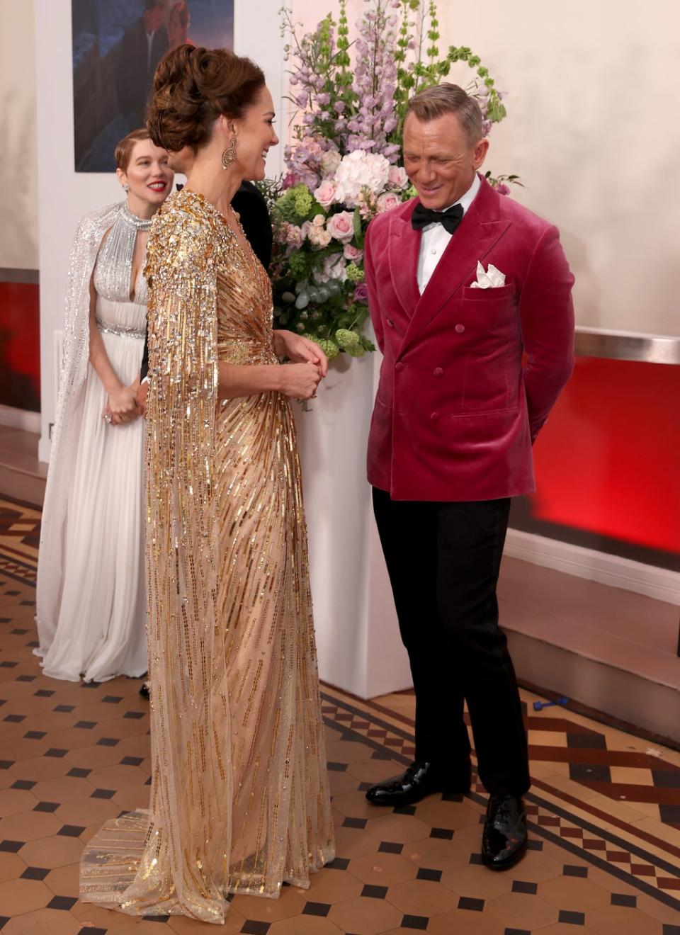 Daniel Craig and Kate Middleton at the No Time To Die premiere (Getty Images)