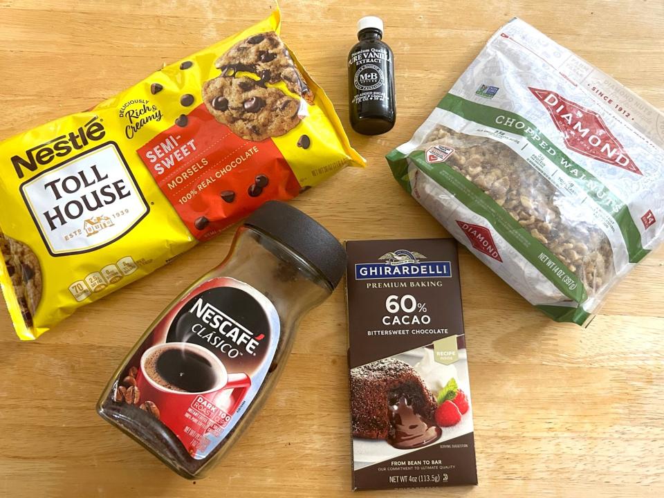 Ingredients for Ina Garten's Outrageous Brownies