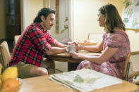 <p>Milo Ventimiglia as Jack and Mandy Moore as Rebecca in NBC’s <i>This Is Us</i>.<br>(Photo: Ron Batzdorff/NBC) </p>