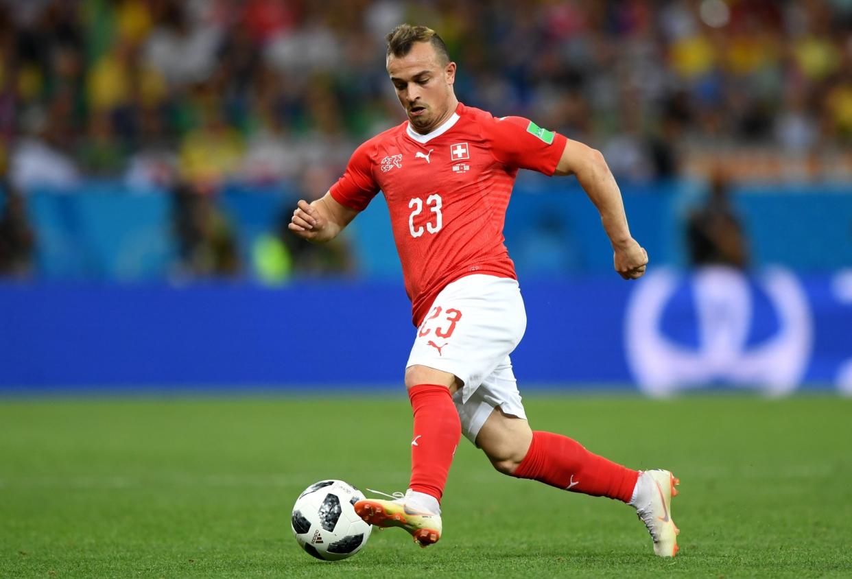 Xherdan Shaqiri in action for Switzerland against Brazil: Getty Images