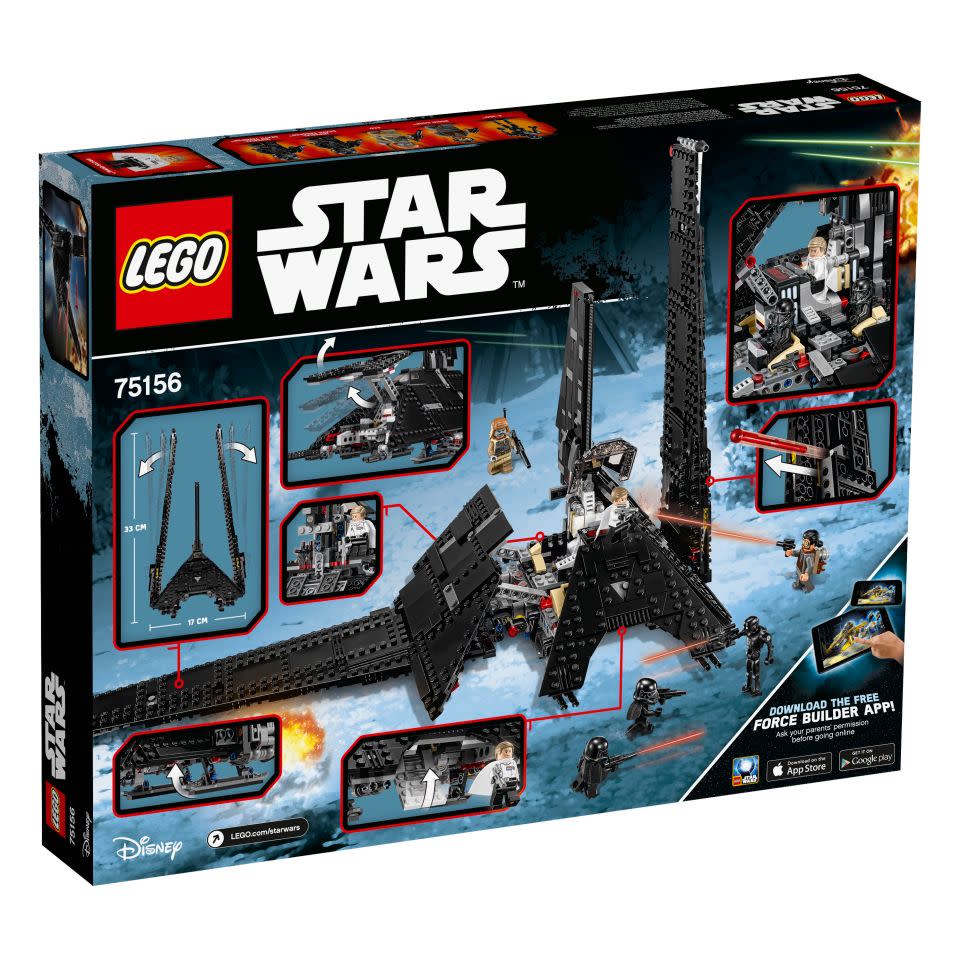 LEGO Star Wars Krennic’s Imperial War Shuttle, £80, lets kids aged nine to 14 recreate scenes from the blockbuster movie  