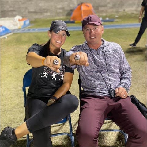 Niceville throws coach Emily Webb and head coach Todd Brigman will soon have five state rings after Saturday's fourth-consecutive title for the boys.