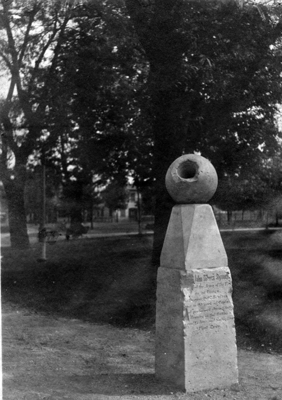 Capt. John Cleves Symmes is remembered in a monument in Hamilton, Ohio, to his belief that the Earth was hollow, as seen in this undated photo.