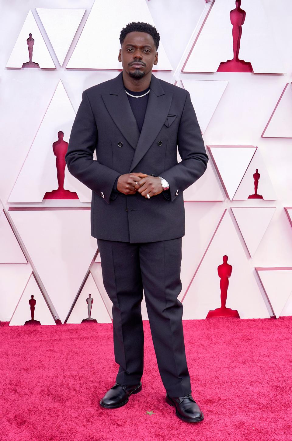 Daniel Kaluuya at the 2021 Oscars wearing Bottega VenetaGetty