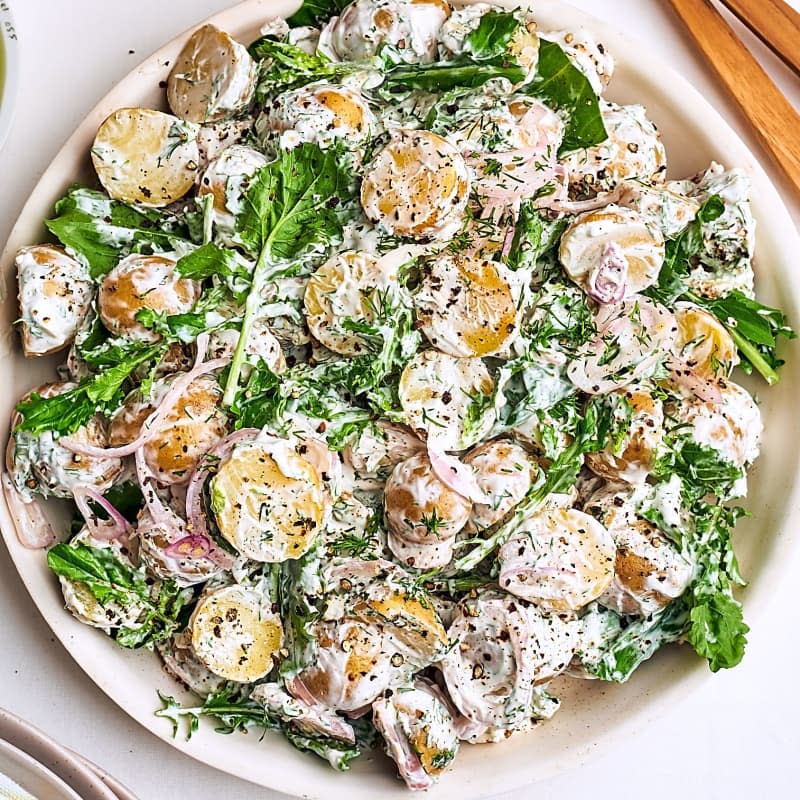 Potato Salad with Yogurt, Arugula, and Dill