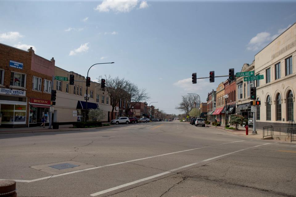 Logan Avenue and South State Street seen on Monday, May 9, 2022, in downtown Belvidere.