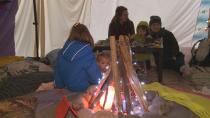 Students build giant blanket fort, music stage beneath Cambie Street Bridge