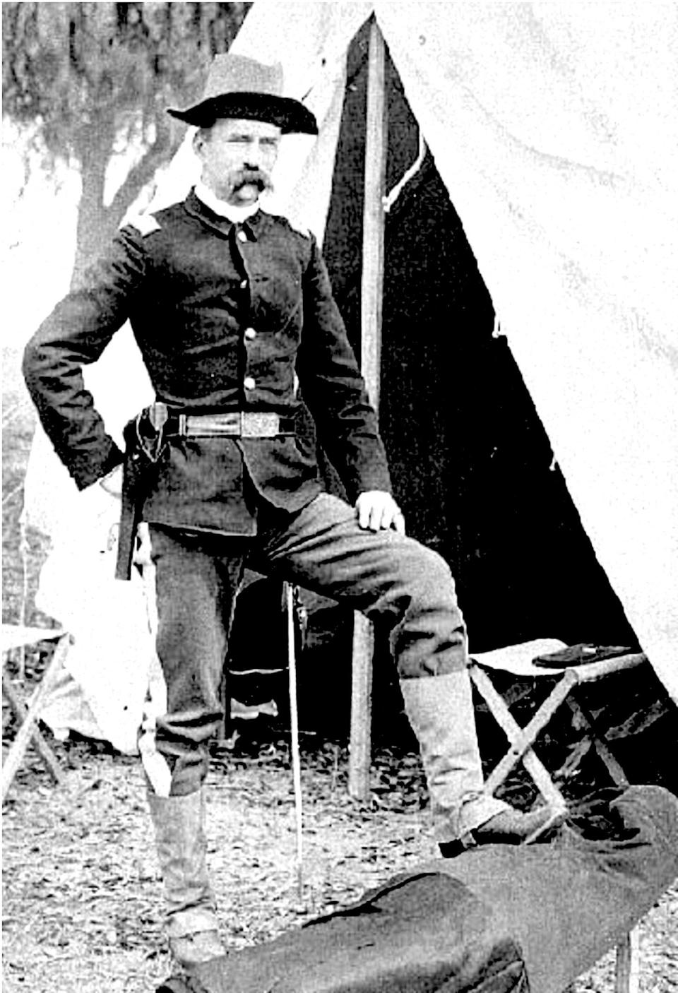 Capt. William W. Wotherspoon, in a photo likely taken during the Indian Wars. As URI’s first professor of military science, he was clearly well regarded by his cadets; the 1898 yearbook was dedicated to him. He was well thought of by the Army as well; he later commanded the Army War College and served as chief of staff of the Army until his retirement in 1914.