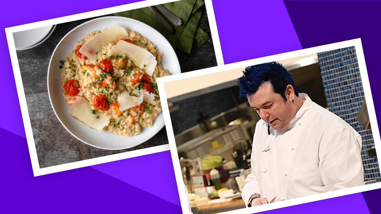 Curious how to make the famed lobster risotto served at Hell's Kitchen? Chef Jason Santos shares the recipe. (Photos: Ken Goodman/Fox)