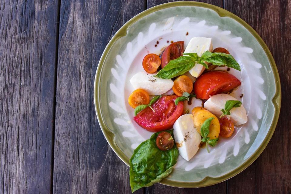 Tomato-rich Caprese salad is on the menu at Elisabetta's restaurants in West Palm Beach and Delray Beach.