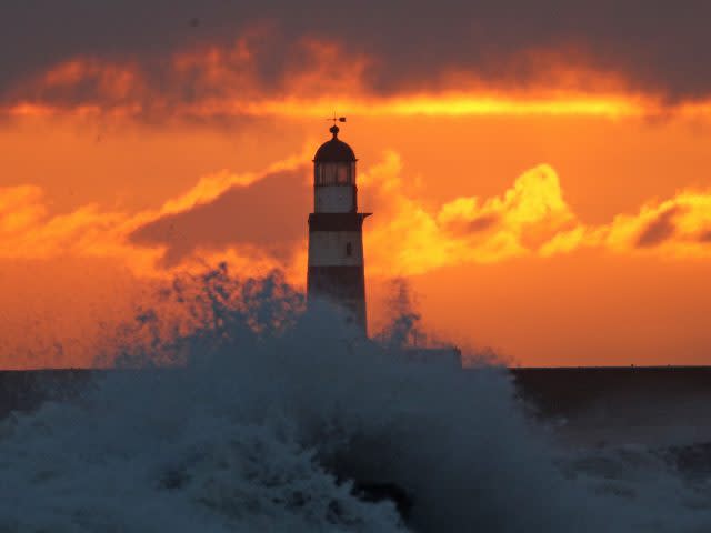 Sunrise over Seaham lighthouse near Durham