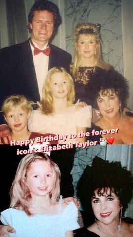 <p>Paris Hilton/Instagram</p> Hilton shared two throwback photos with Taylor on Tuesday