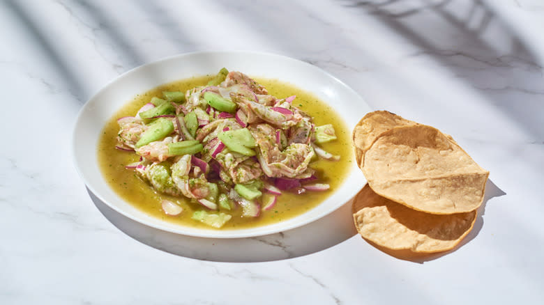 Plate of aguachile