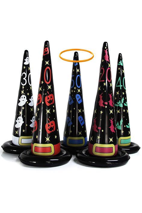 MeiGuiSha 5PCS 24 in Inflatable Witch Hat Ring Toss Game Halloween Games with 8 Plastic Ring Toss.(L)