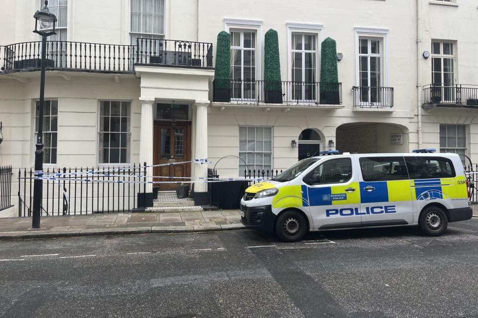 The scene on Stanhope Place, Bayswater, where a murder investigation is under way (PA Wire)