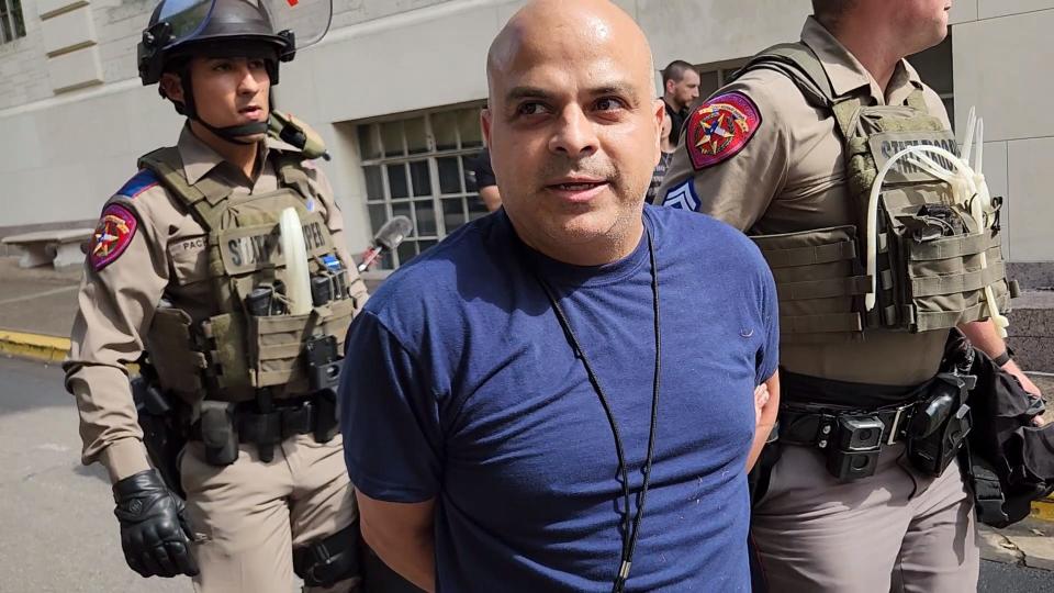 A Fox 7 Austin photojournalist, who said his name was Carlos, was arrested while covering Wednesday's pro-Palestinian protest.