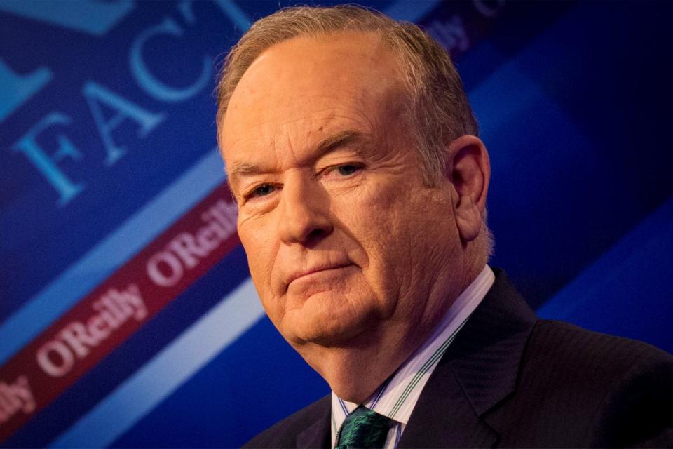 Bill O’Reilly on the set of his Fox News show “The O’Reilly Factor” in 2015 (REUTERS)