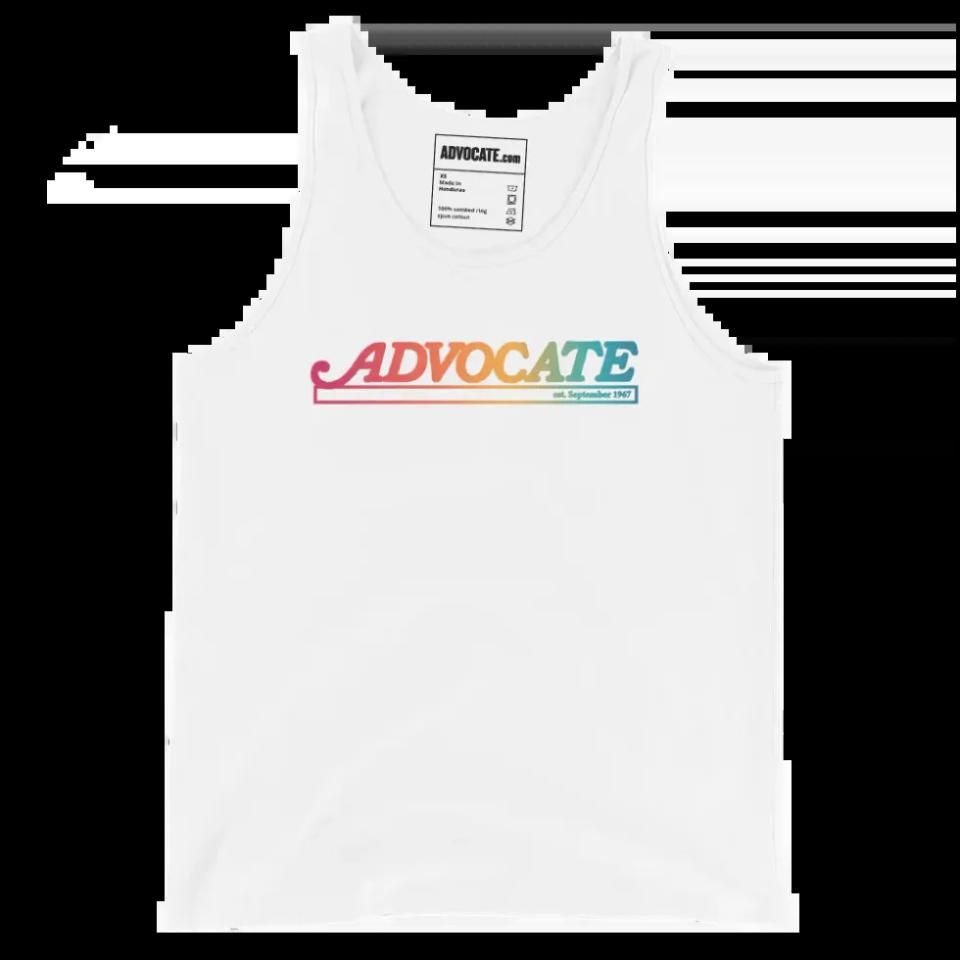 THE ADVOCATE - HEADLINE TANK TOP (RAINBOW)