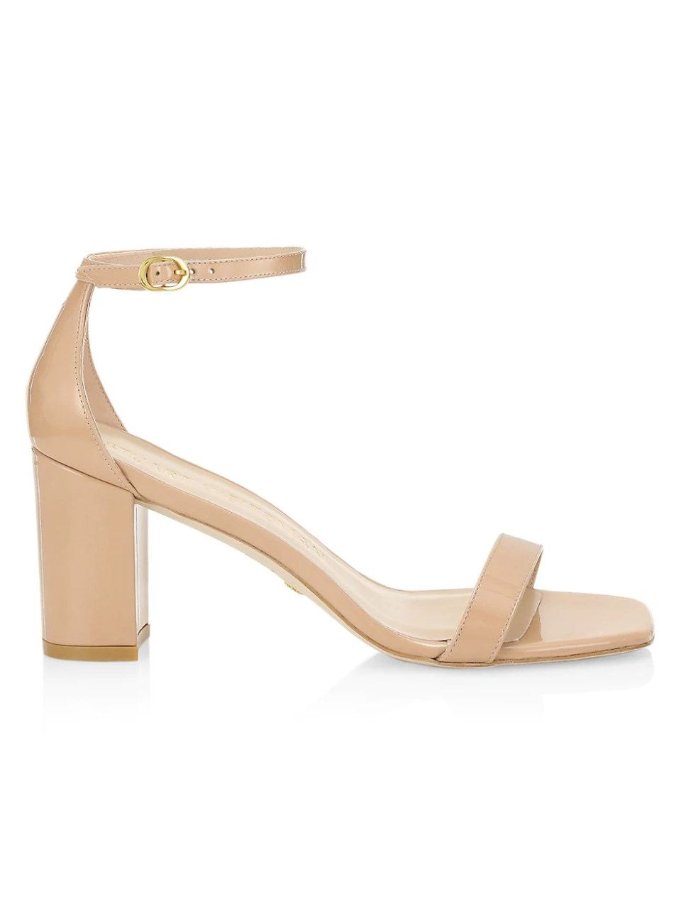 Stuart Weitzman Nudistcurve Leather Block-Heel Sandal Saks Fifth Avenue