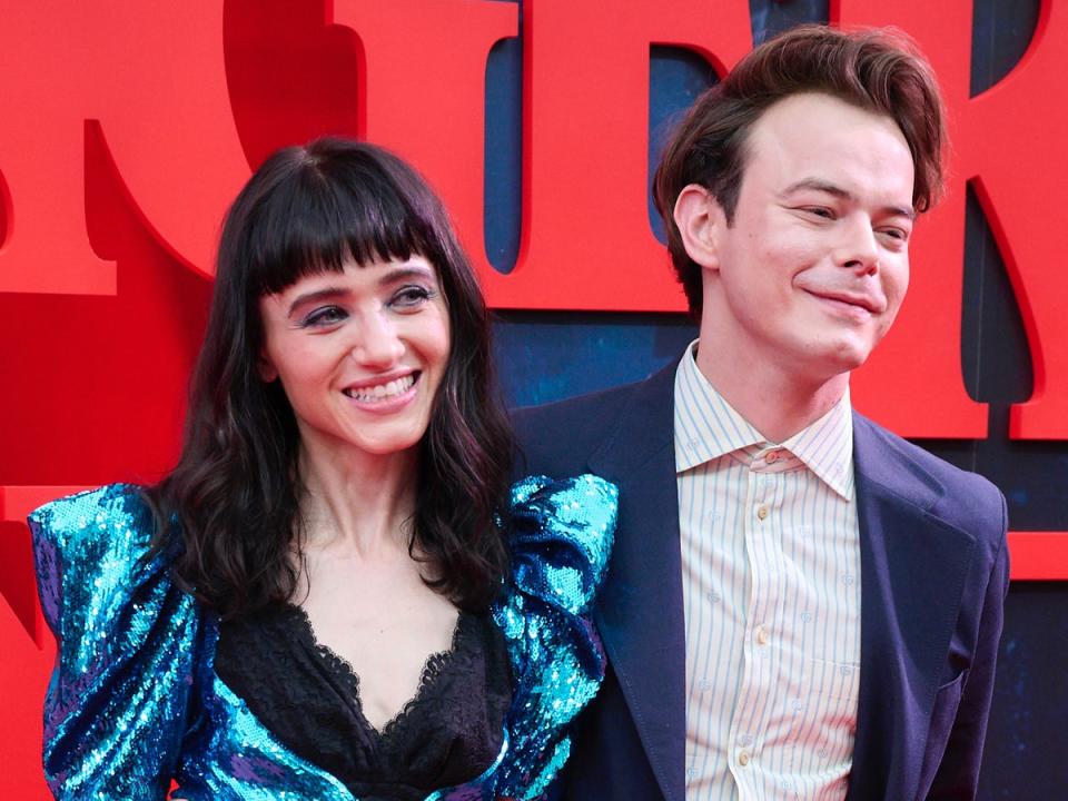 Natalia Dyer and Charlie Heaton at the premiere for season 4 of Stranger Things in 2022 (Carlos Alvarez/Getty Images)