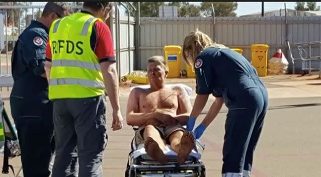 Anthony Collis was lucky to survive three days stranded in the desert. Source: 7 News