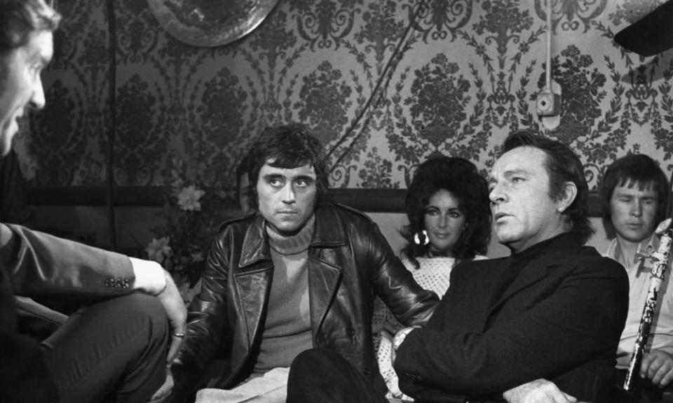 Ian McShane, Elizabeth Taylor and Richard Burton in Villain, 1971, directed by Michael Tuchner