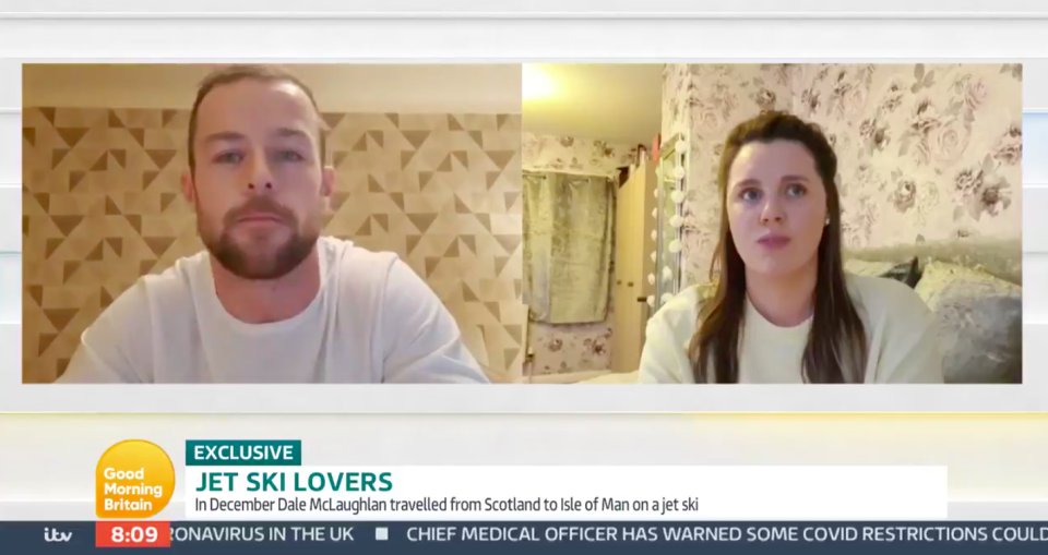 Dale McLaughlan met girlfriend Jessica Radcliffe in September. (ITV/Good Morning Britain)