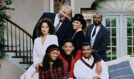 Check out this list of beloved Black sitcoms from the 90s, Pictured: a shot of the cast of the Fresh Prince of Bel-Air. | Chris Haston