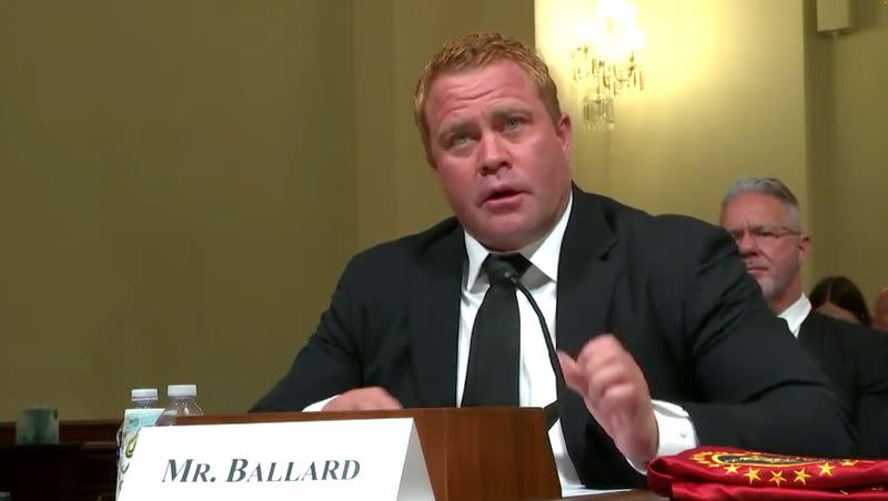 Tim Ballard, founder of Operation Underground Railroad, testifies before the House Homeland Security Committee in Washington on Sept. 13, 2023. Ballard, no longer with OUR, has been invited to speak at CPAC 2024.