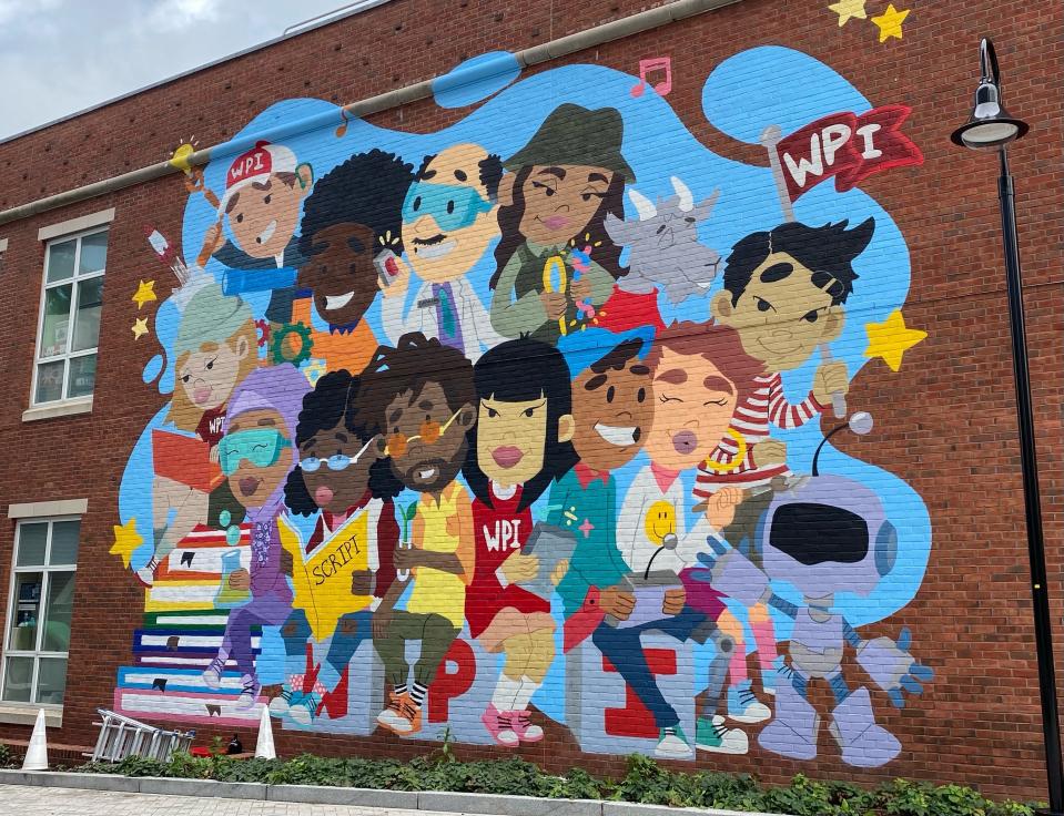 A mural by Sharinna Travieso, who was one of awarded a Worcester Arts Council Grant in 2023.