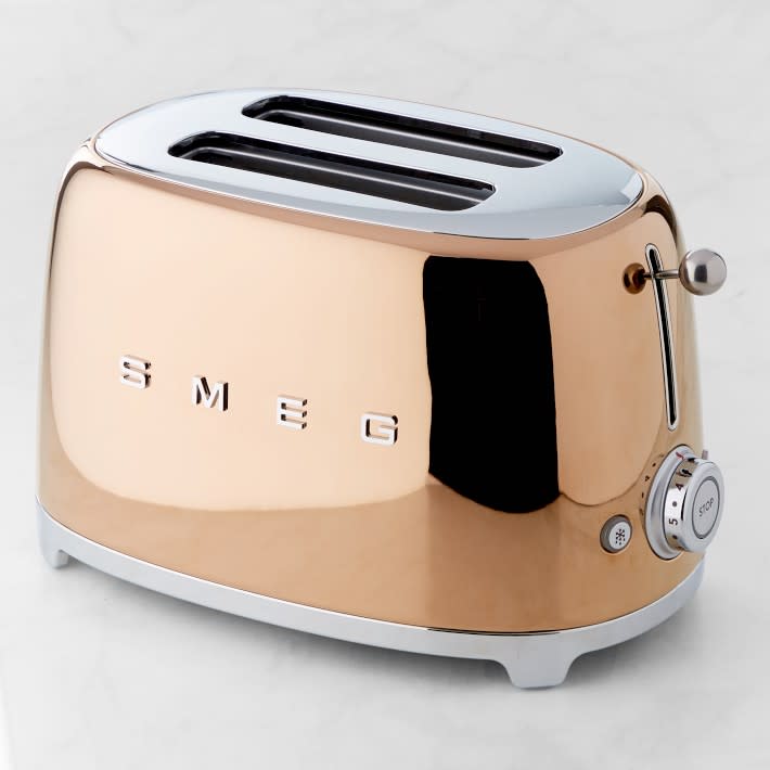 <p><a href="https://go.redirectingat.com?id=74968X1596630&url=https%3A%2F%2Fwww.williams-sonoma.com%2Fproducts%2Fsmeg-limited-edition-2-slice-toaster&sref=https%3A%2F%2Fwww.womenshealthmag.com%2Flife%2Fg44786328%2Fbest-gifts-for-women-in-their-30s%2F" rel="nofollow noopener" target="_blank" data-ylk="slk:Shop Now;elm:context_link;itc:0;sec:content-canvas" class="link ">Shop Now</a></p><p>2-Slice Toaster Gold</p><p>williams-sonoma.com</p><p>$239.95</p>