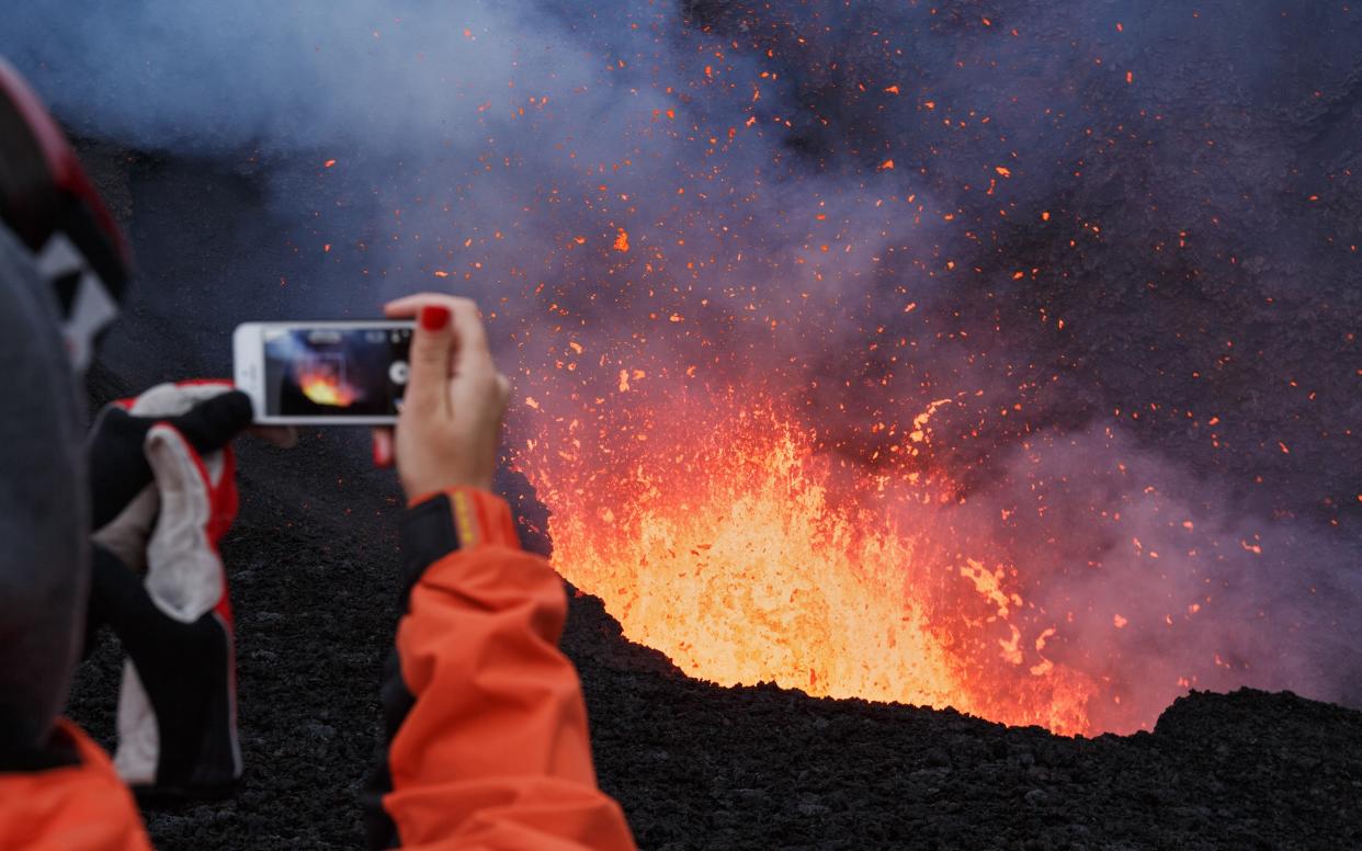 Not be the safest spot for a selfie - This content is subject to copyright.