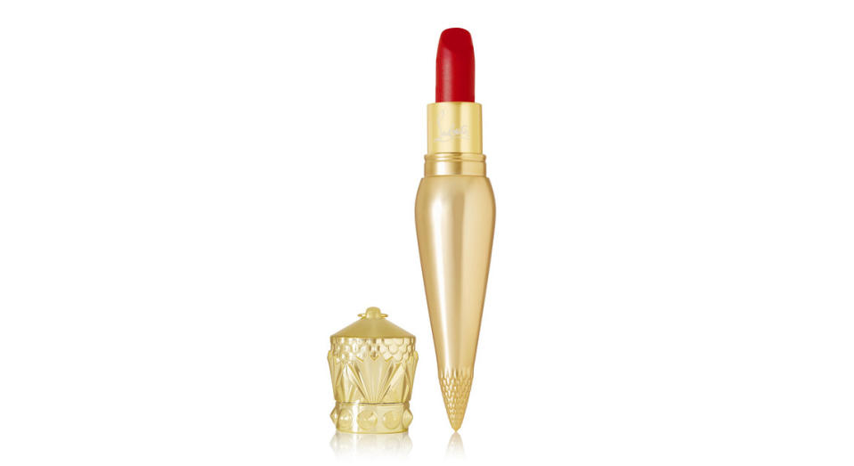 Match your red bottoms with your lipstick. This golden vial deserves a spot in your makeup bag. <a href="https://fave.co/31fglFr " rel="noopener" target="_blank" data-ylk="slk:Shop now;elm:context_link;itc:0;sec:content-canvas" class="link ">Shop now</a>.