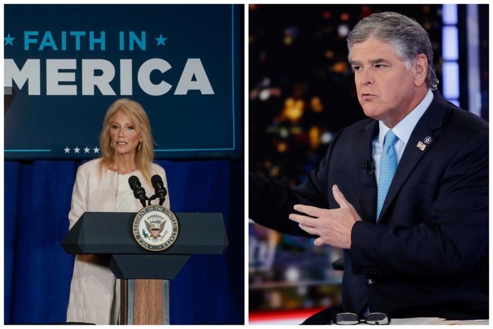 Former Trump campaign manager and Senior Counselor to the President Kellyanne Conway (left) and long-time FOX News host Sean Hannity are among the FOX News personalities who will be in Milwaukee for the debate.