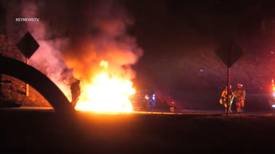 Street Takeover Jeep Trackhawk Catches Fire While Running From Cops