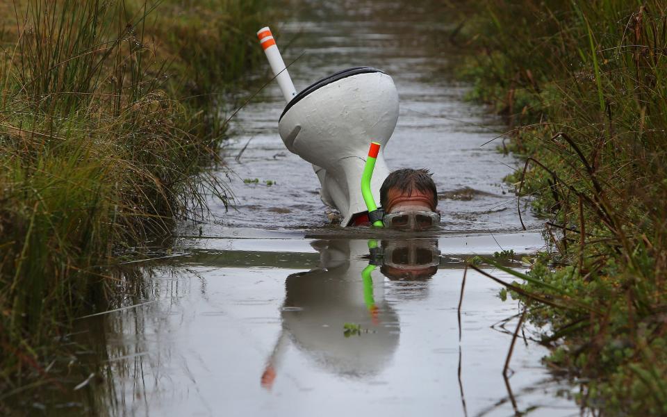 Wales bog snorkelling - Geogg Caddick/AFP