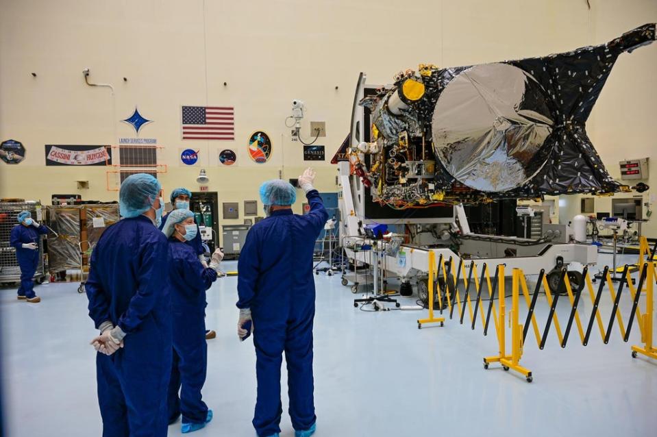 Nasa’s Psyche spacecraft in testing at Kennedy Space Center in Florida (Nasa)