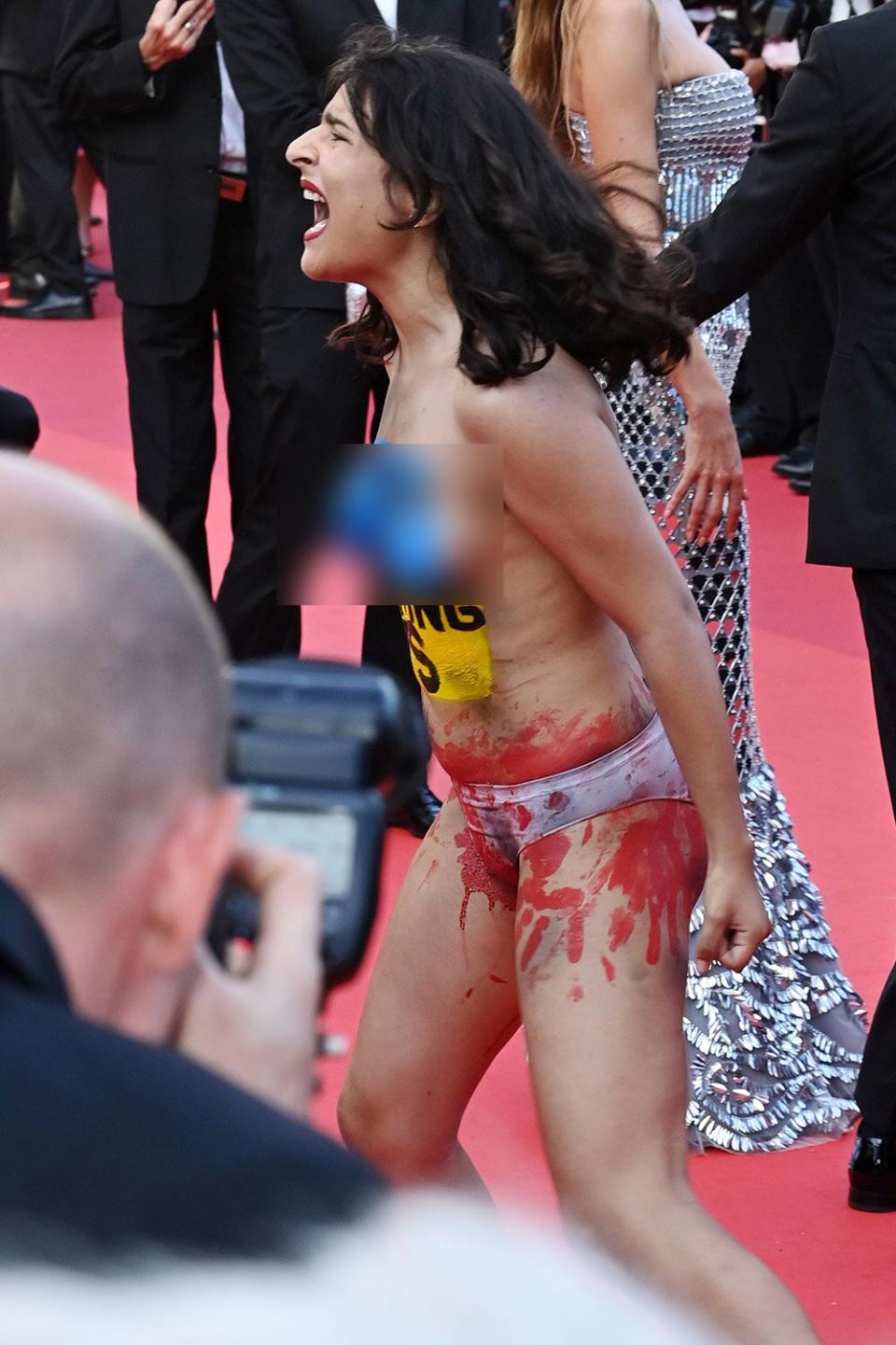 Mandatory Credit: Photo by Anthony Harvey/Shutterstock (12948070r) Ukraine protest 'Three Thousand Years of Longing' premiere, 75th Cannes Film Festival, France - 20 May 2022