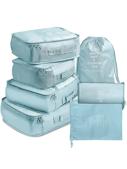 LIVINGbasics 6-Piece Waterproof Travel Packing Cubes. Image via The Bay.