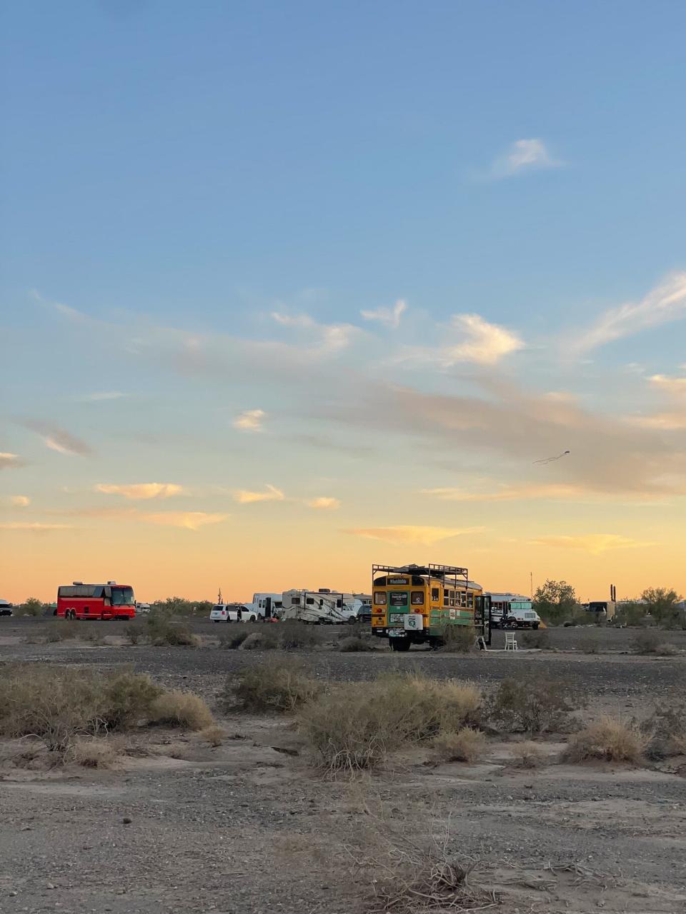 Vehicles of all types fill La Posa.