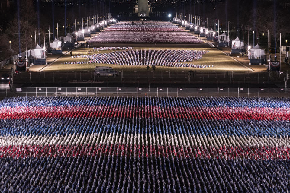 El simbólico 'campo de banderas' en el día de la Inauguración de Biden