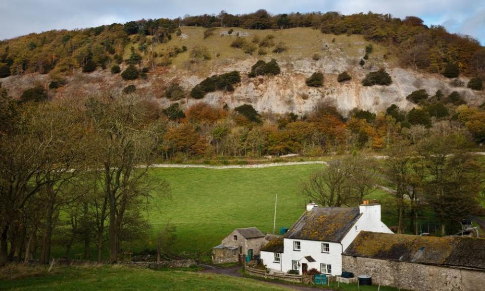 A farm with Arnside Knott behind, Cumbria.