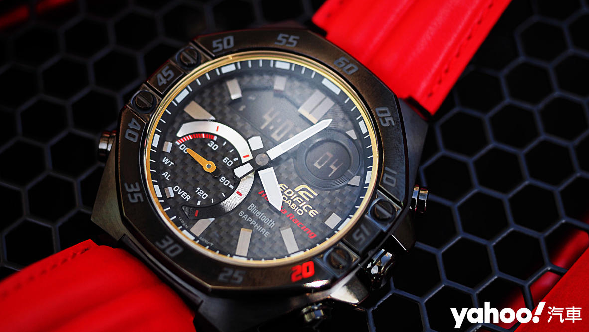 卡西歐CASIO EDIFICE HONDA racing ECB-10HR-1A 48.5mm 賽車F1 20周年