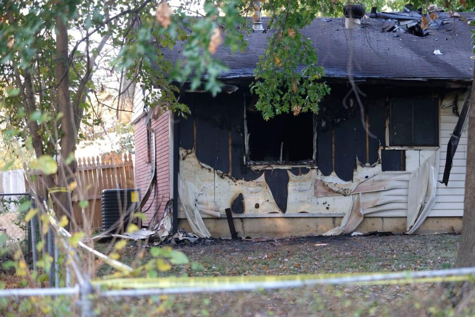 A room in the back of a house on South Hickory Ave, Broken Arrow, where eight family members died in an apparent murder-suicide. (Tulsa World)