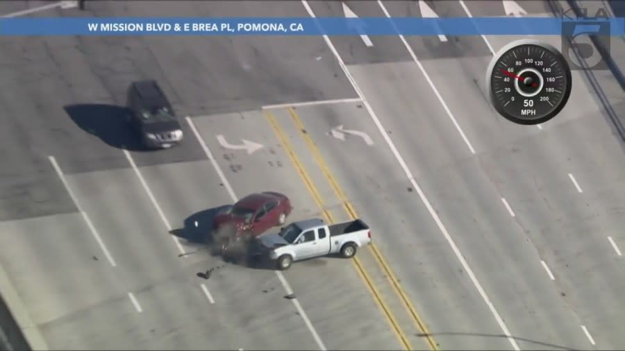 Pursuit ends with head-on crash