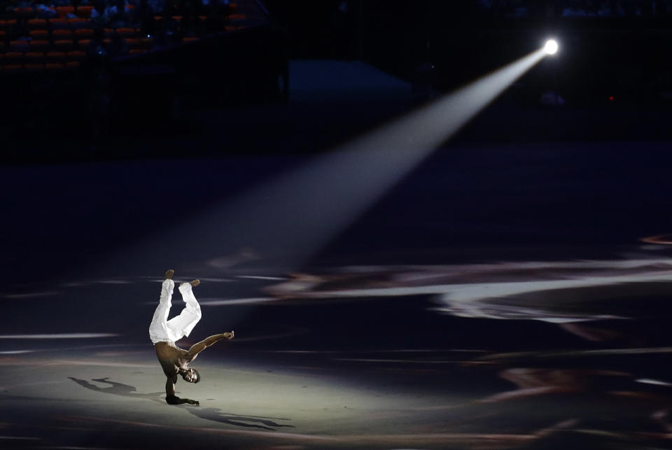 <p>A dancer performs during the Opening Ceremony of the Rio 2016 Olympic Games at Maracana Stadium. (AP Photo/Patrick Semansky) </p>