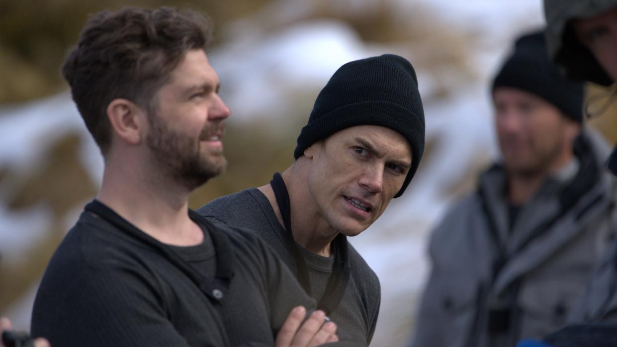  Jack Osbourne and Tom Sandoval bundled up outside in Special Forces: World's Toughest Test season 2. 