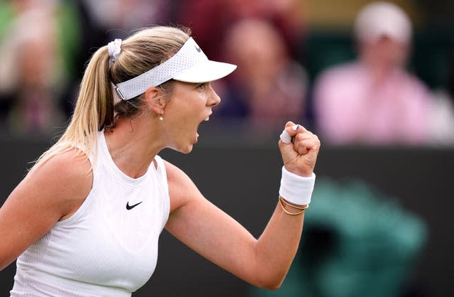 Katie Boulter roars in celebration 