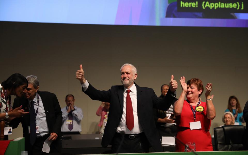Jeremy Corbyn was responding to a Unison delegate who asked whether 16-year-olds should also be paid the living wage - Getty Images Europe