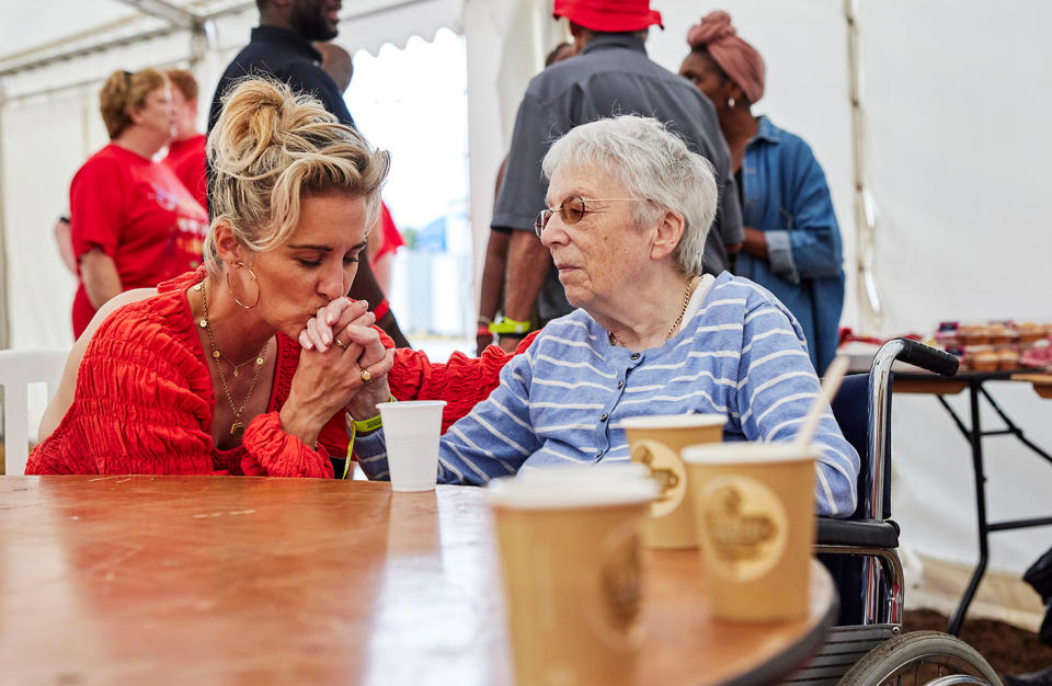 Vicky McClure catches up with her dementia choir. (BBC)